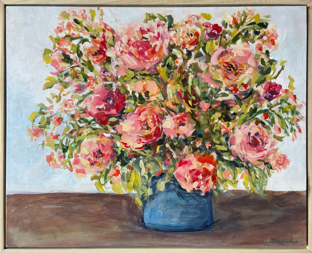 Peonies on Canvas Original Painting 24x30