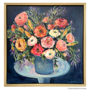 Florals on Pedestal Painting on Canvas