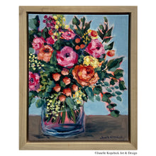 Load image into Gallery viewer, Roses in Glass Original Abstract Painting - Framed 11 x 14